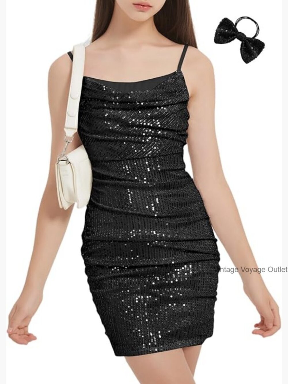 Girls Sparkly Sequin Bodycon Dress Homecoming Party Sleeveless Mini